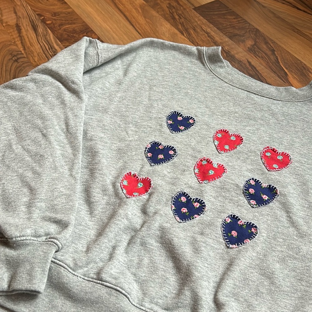 Valentine Heart Patchwork Crewneck